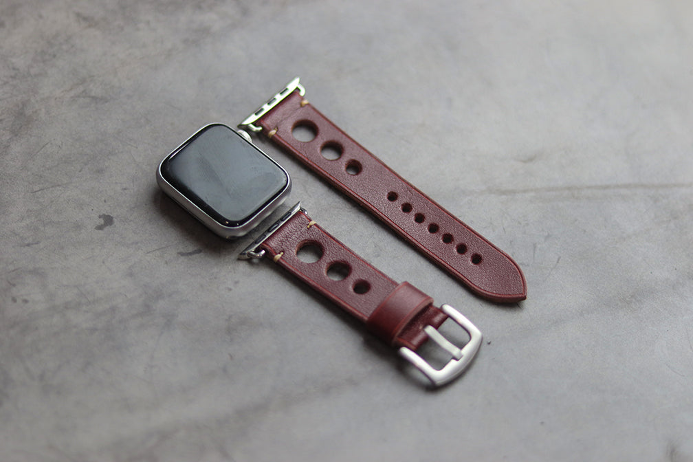 GARNET BURGUNDY HAND-CRAFTED APPLE WATCH STRAPS
