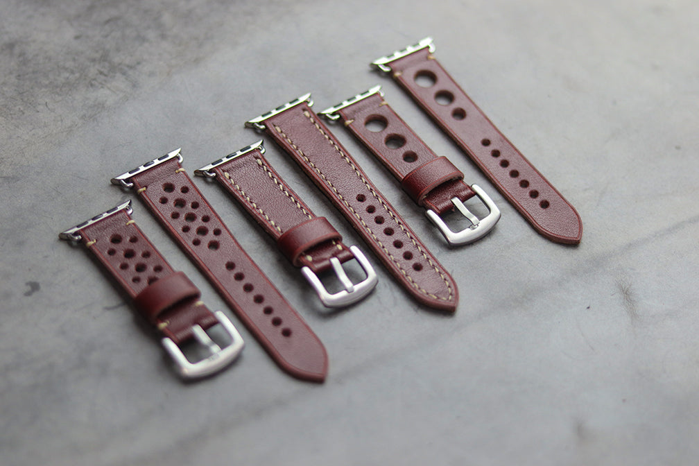 GARNET BURGUNDY HAND-CRAFTED APPLE WATCH STRAPS