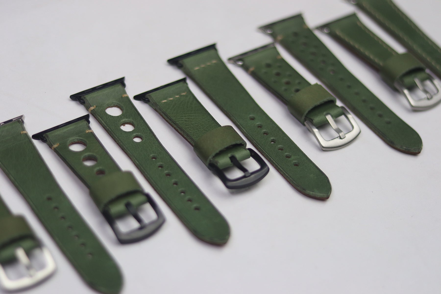 PARAKEET GREEN HAND-CRAFTED APPLE WATCH STRAPS