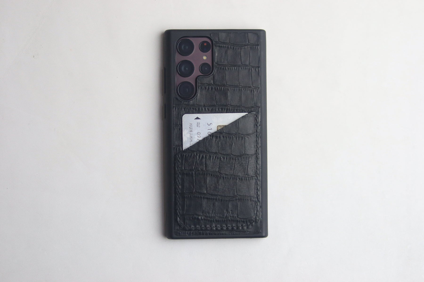 BLACK CROCO WALLET PHONE CASE