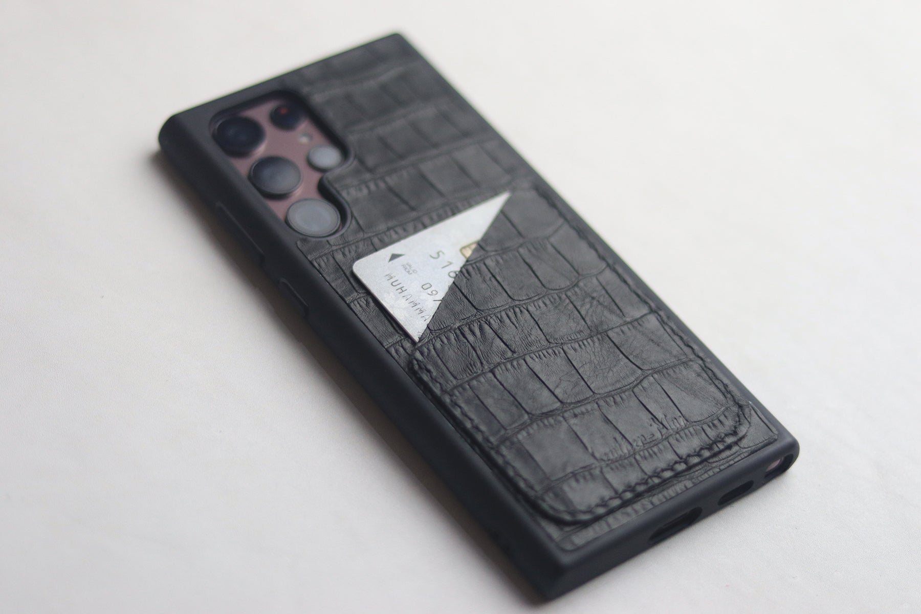 BLACK CROCO WALLET PHONE CASE