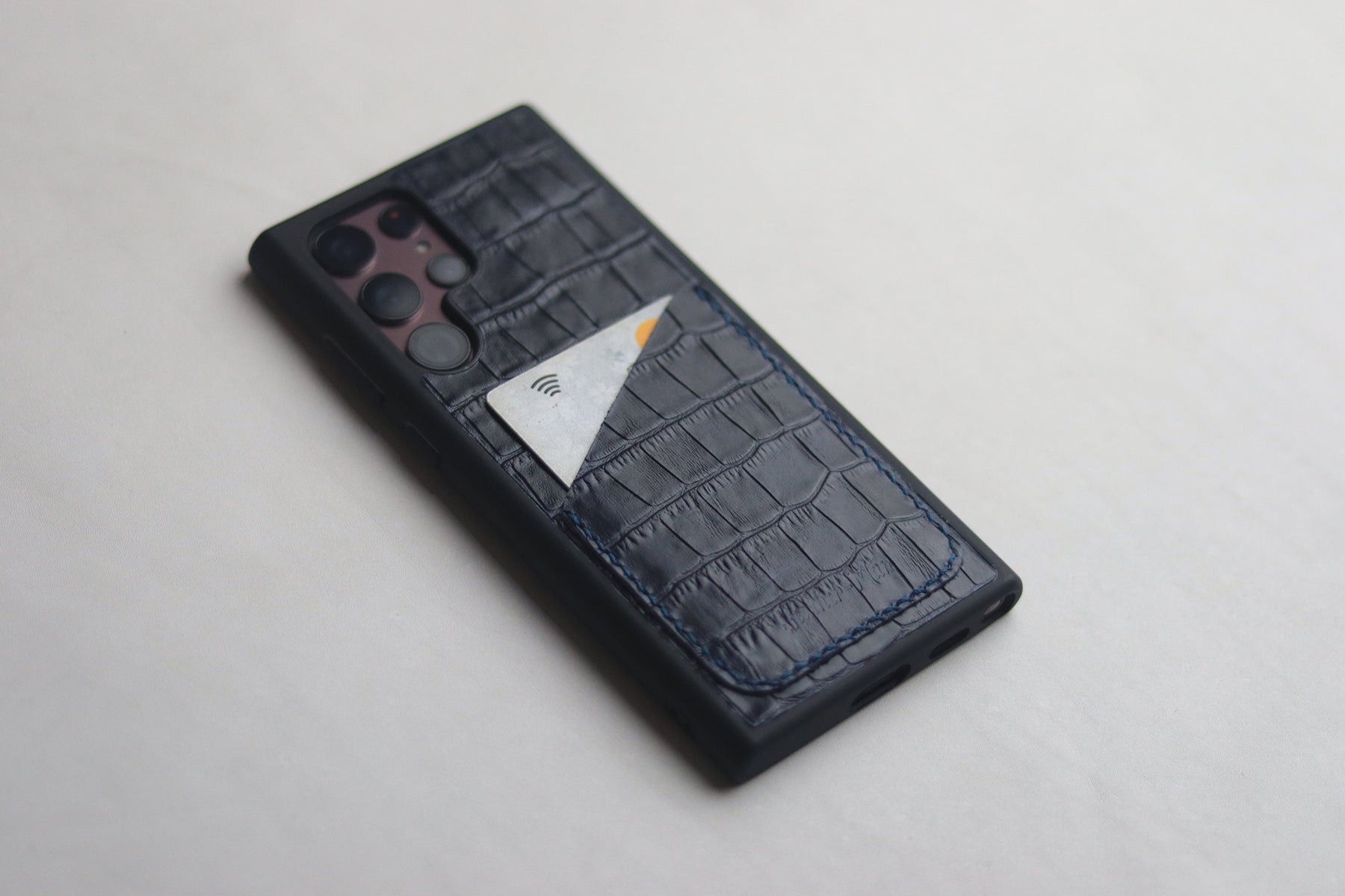 BLUE CROCO WALLET PHONE CASE