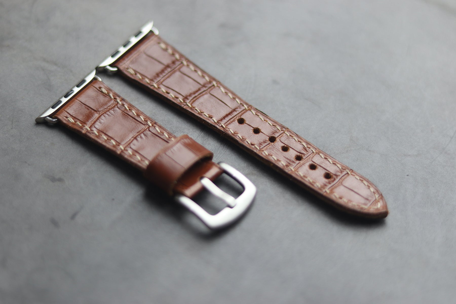 MUSTARD CROCO HAND-CRAFTED APPLE WATCH STRAPS