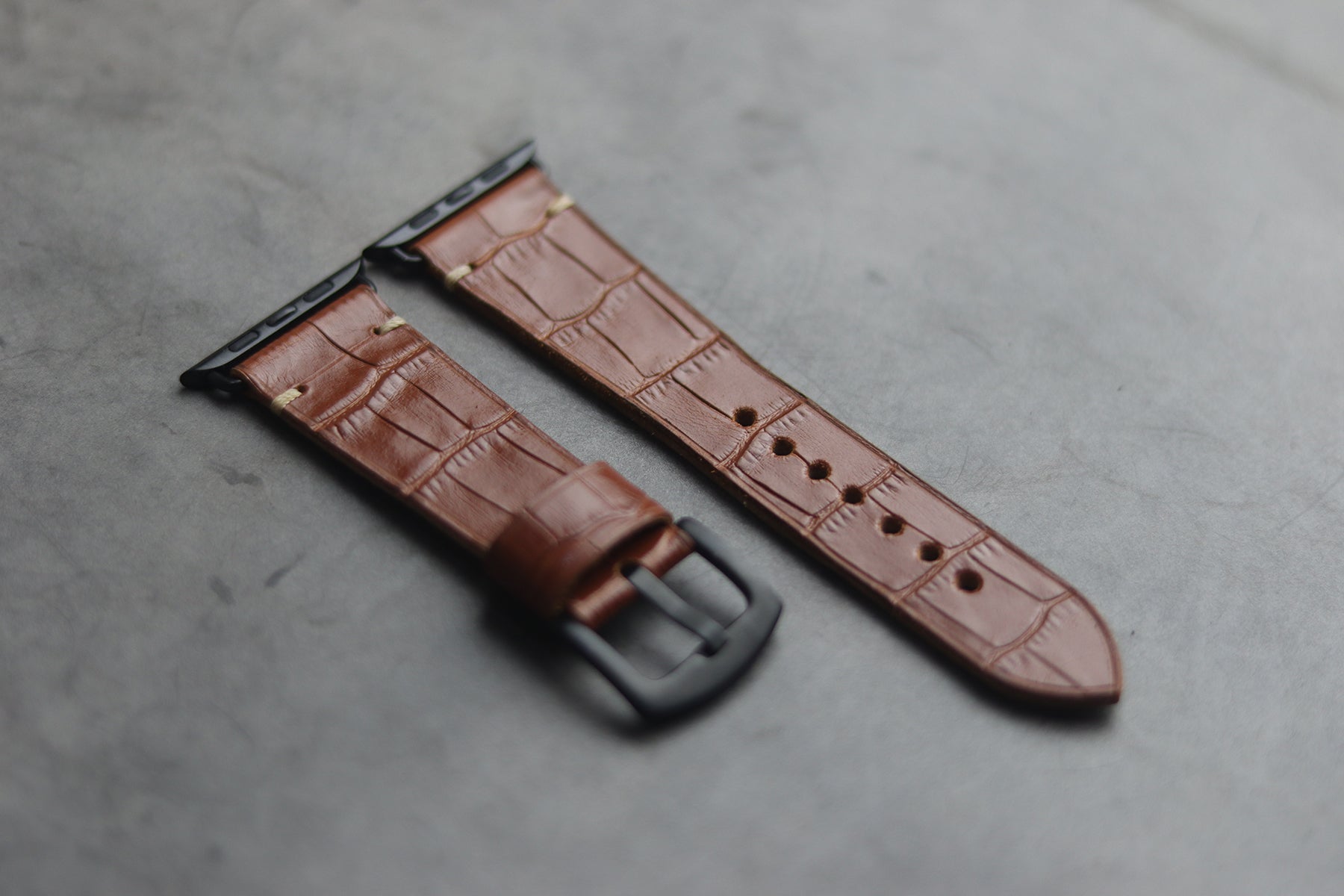 MUSTARD CROCO HAND-CRAFTED APPLE WATCH STRAPS