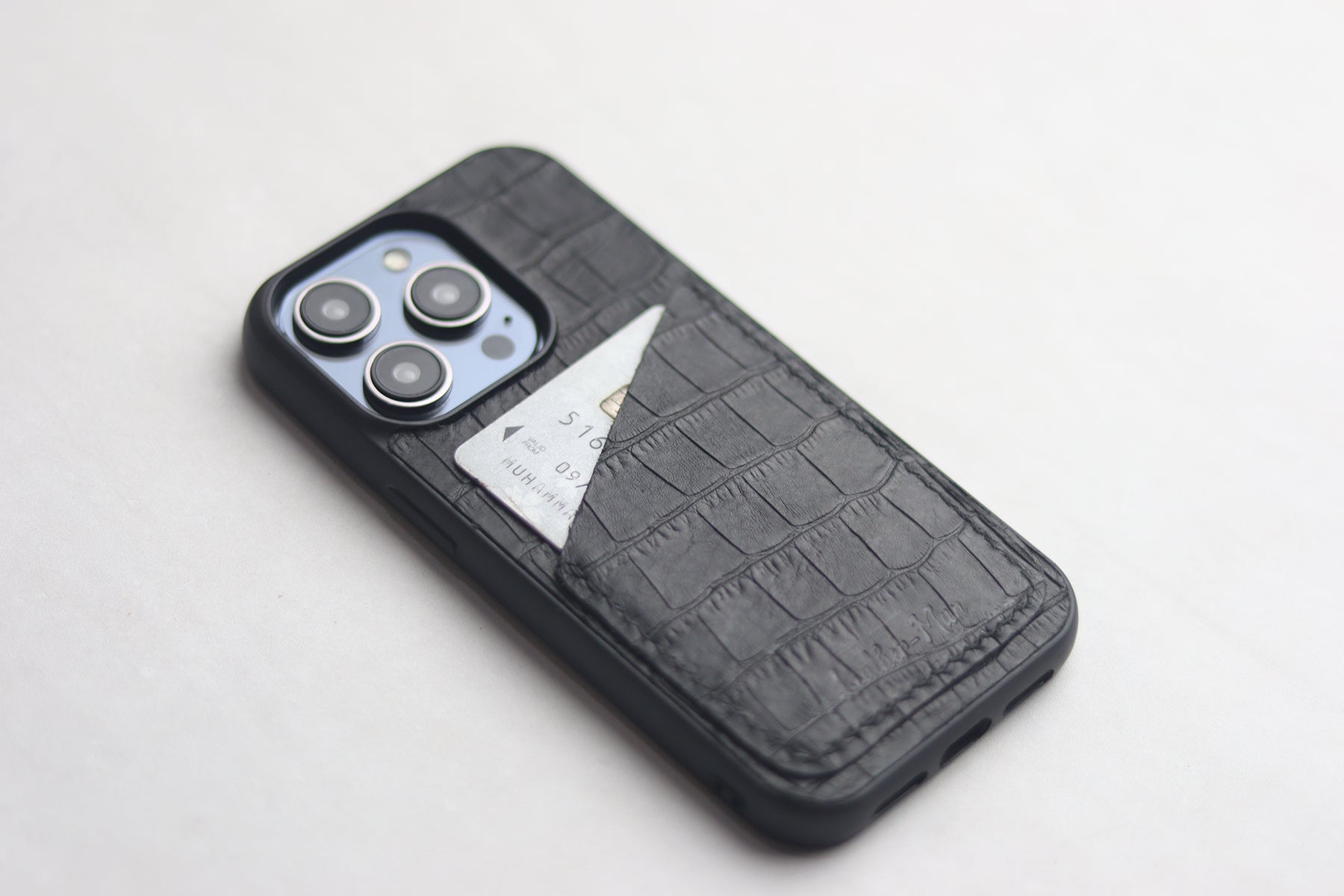 BLACK CROCO WALLET PHONE CASE