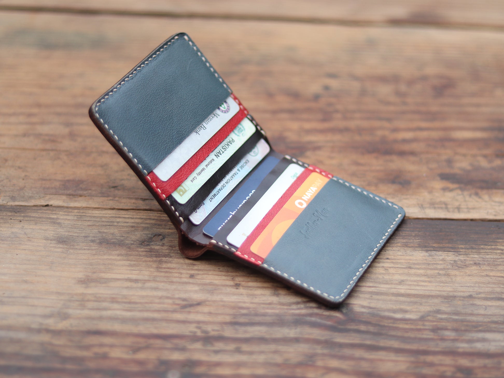 "TRIDENT CLASSIC" RED, DEEP BLUE AND WALNUT.