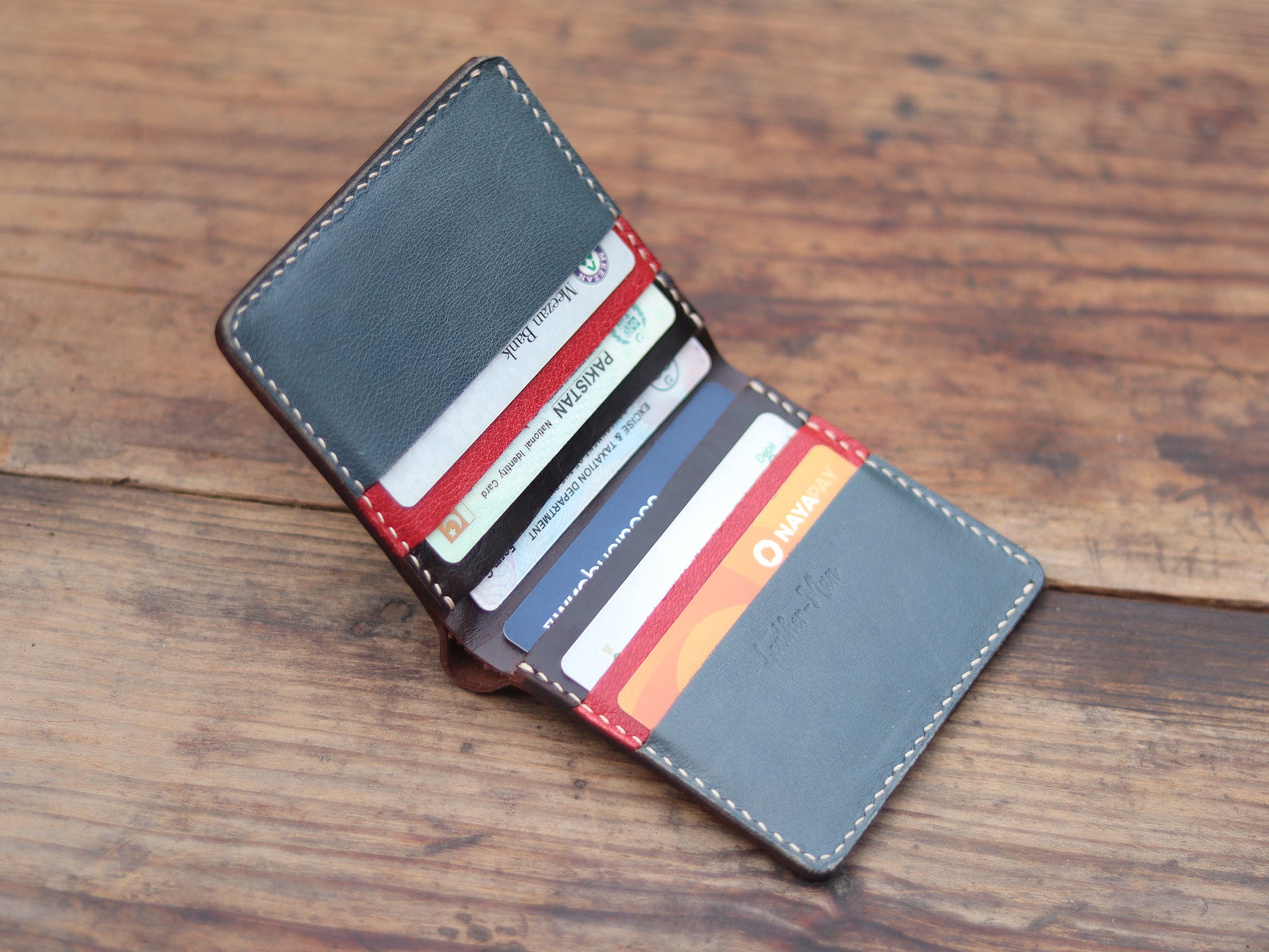 "TRIDENT CLASSIC" RED, DEEP BLUE AND WALNUT.