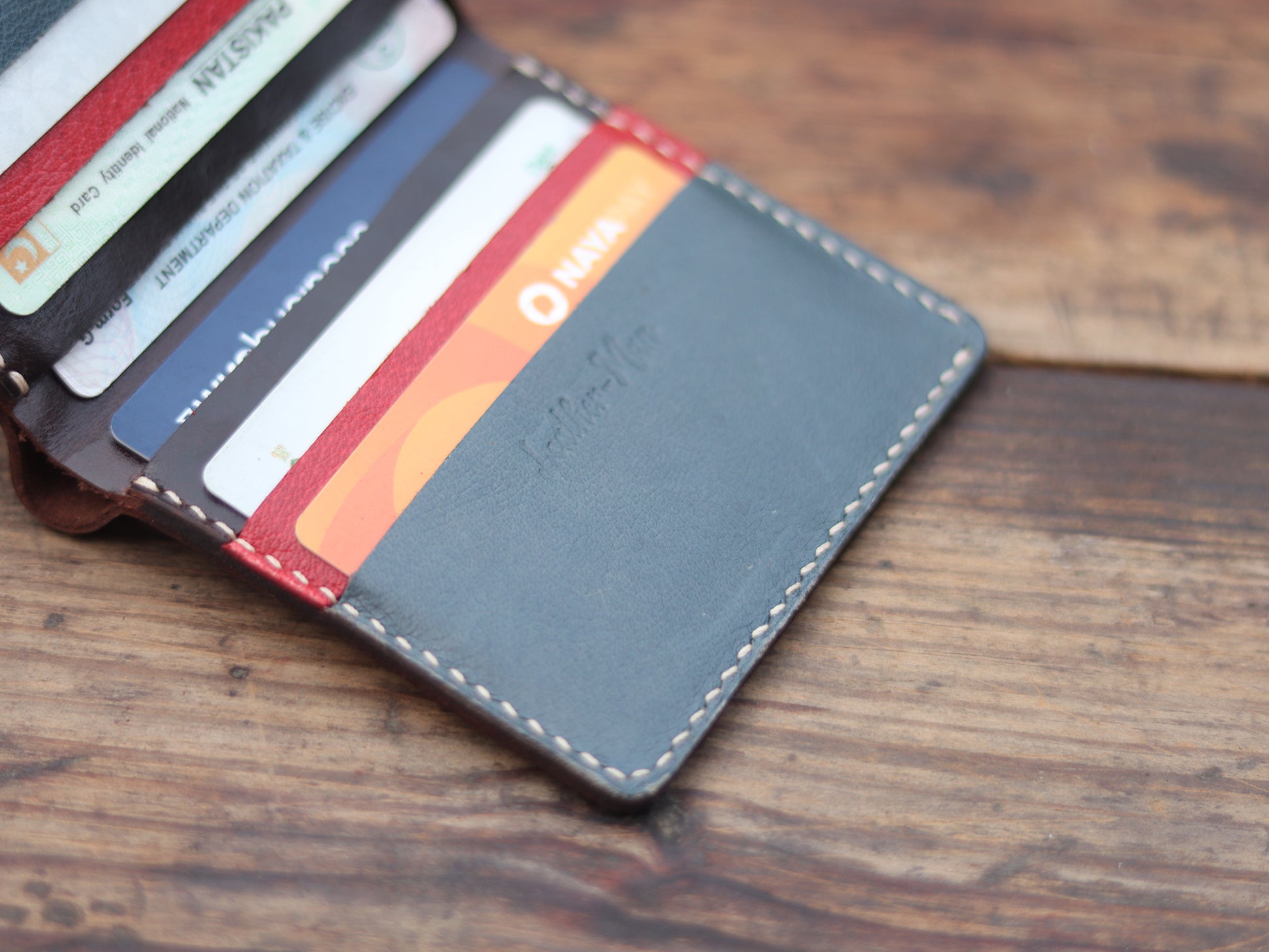 "TRIDENT CLASSIC" RED, DEEP BLUE AND WALNUT.