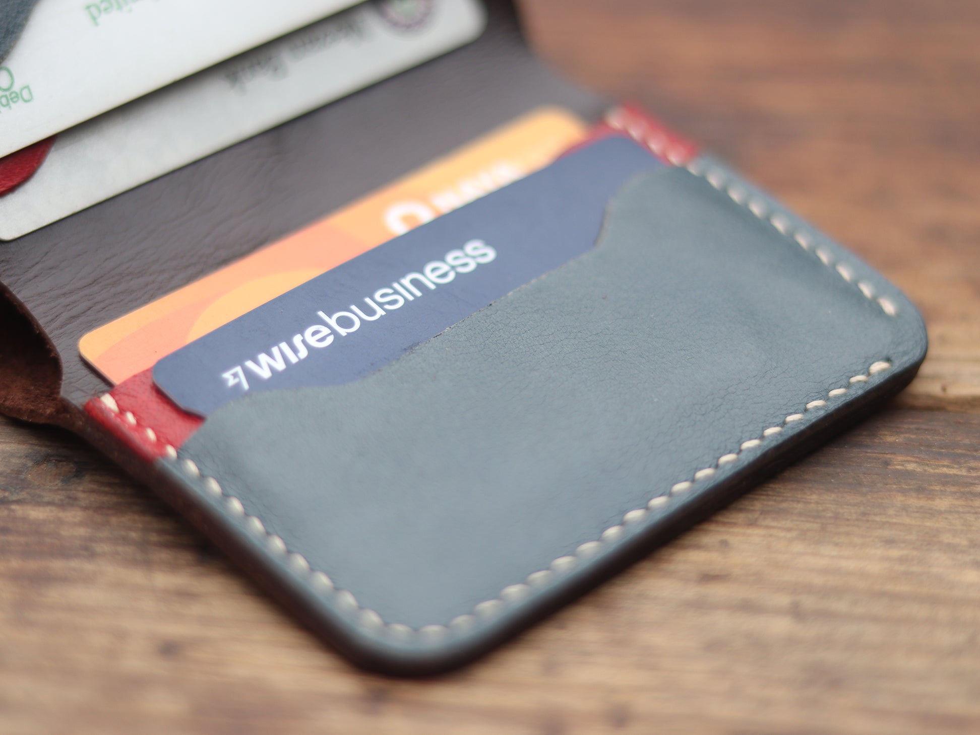 "TRIDENT MINI" RED,DEEP BLUE AND WALNUT