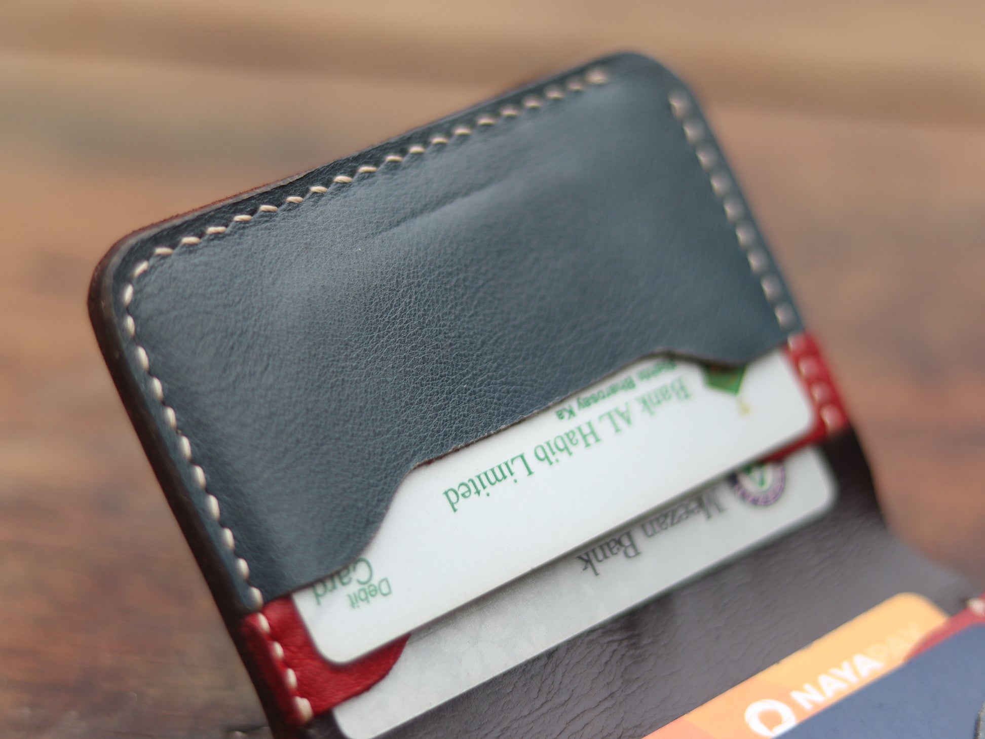 "TRIDENT MINI" RED,DEEP BLUE AND WALNUT