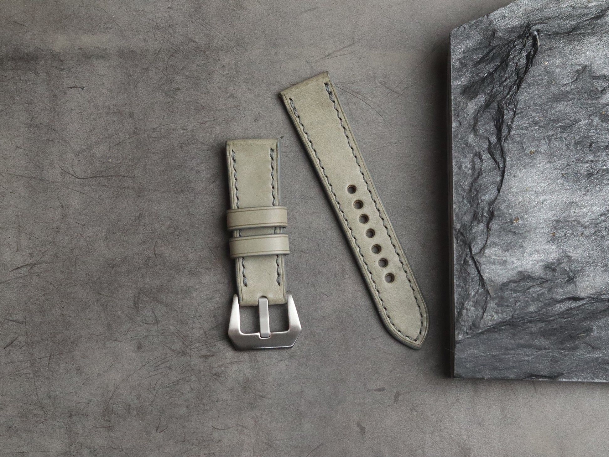 PASTEL GREY FULL STITCHED