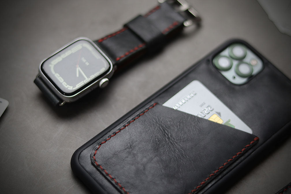 MATTE STONE BLACK FULL STITCHED (RED THREAD)