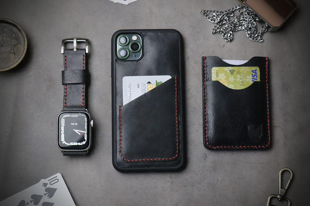 MATTE STONE BLACK FULL STITCHED (RED THREAD)