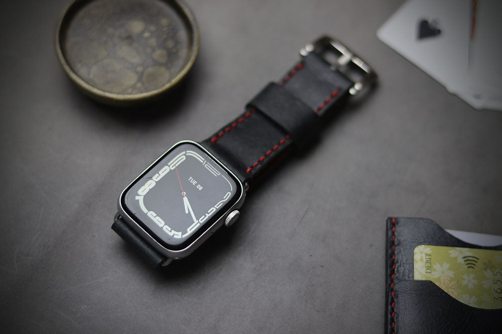 MATTE STONE BLACK FULL STITCHED (RED THREAD)