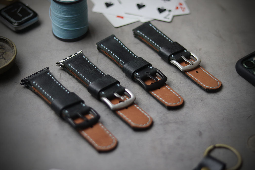 MATTE STONE BLACK FULL STITCHED (SKY BLUE THREAD)