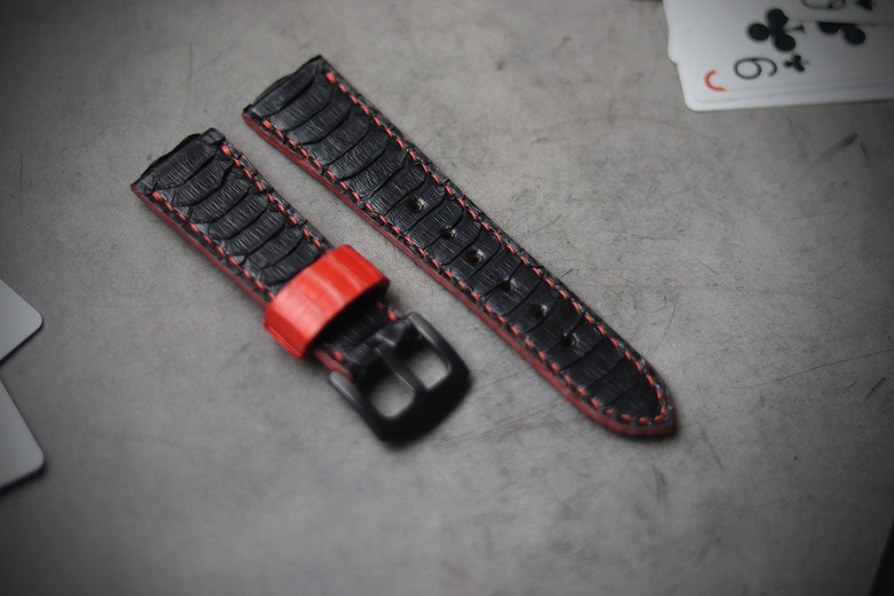 BLACK SNAKE SKIN WATCH STRAPS