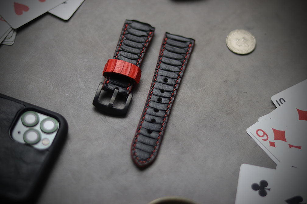 BLACK SNAKE SKIN WATCH STRAPS