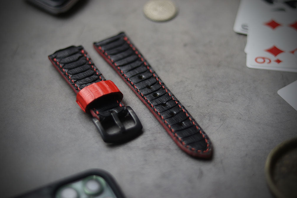 BLACK SNAKE SKIN WATCH STRAPS