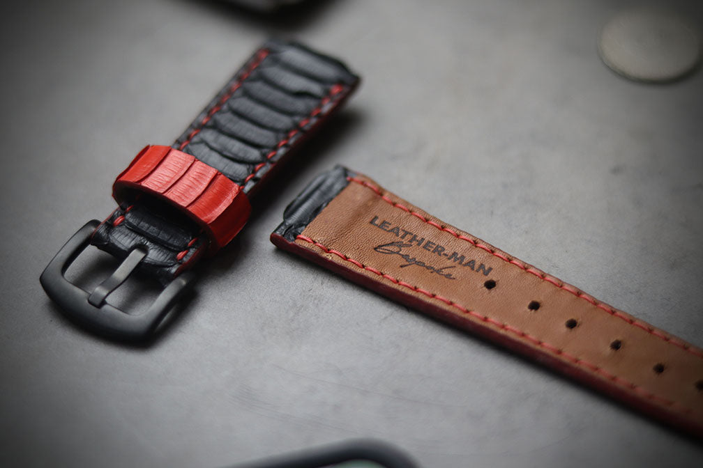 BLACK SNAKE SKIN WATCH STRAPS