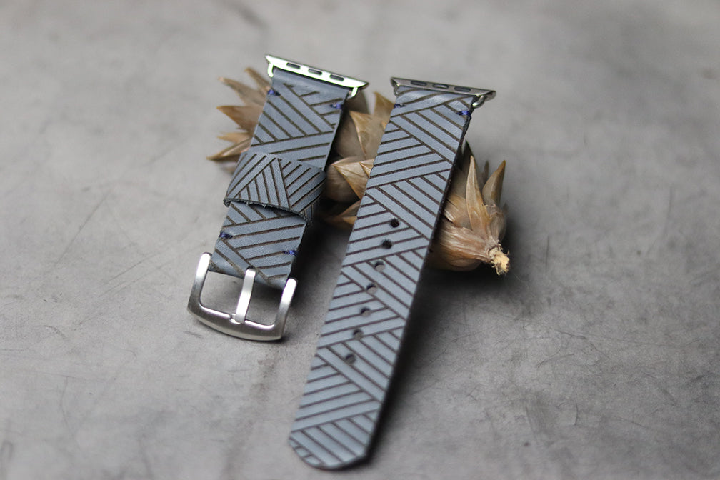 "E1" ENGRAVED STRAPS - PRUSSIAN BLUE