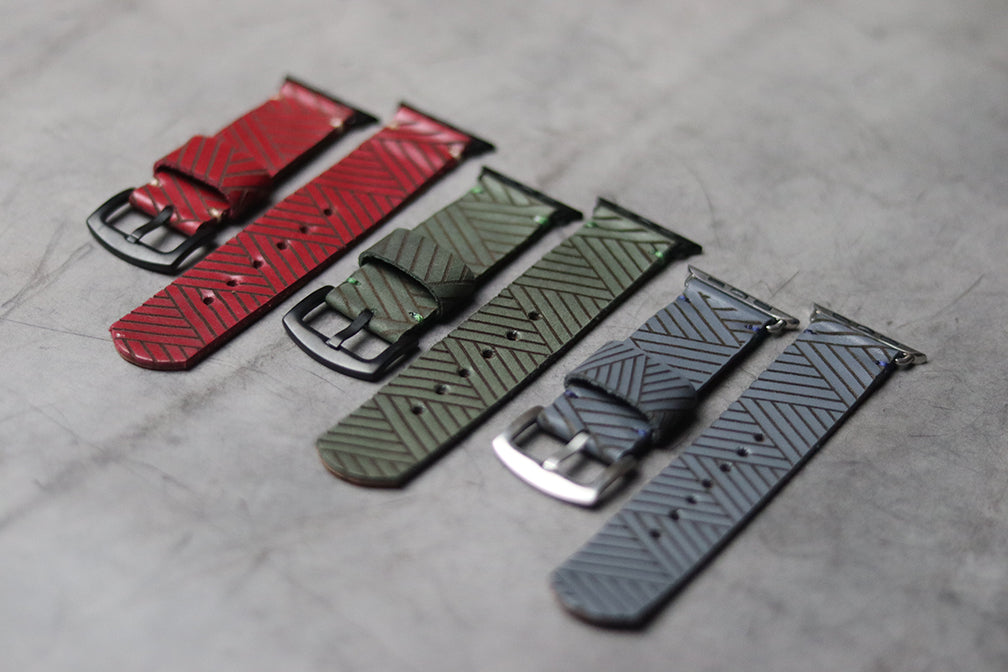 "E1" ENGRAVED STRAPS - PRUSSIAN BLUE