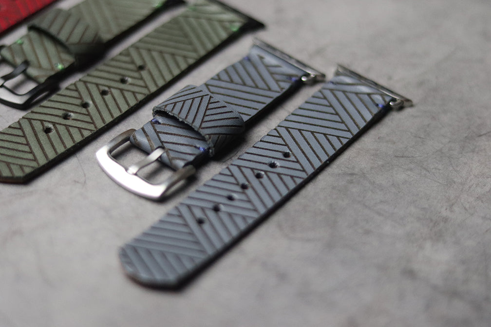 "E1" ENGRAVED STRAPS - PRUSSIAN BLUE