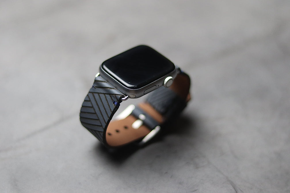 "E1" ENGRAVED STRAPS - PRUSSIAN BLUE