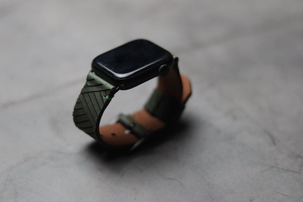 "E1" ENGRAVED STRAPS - AVOCADO GREEN