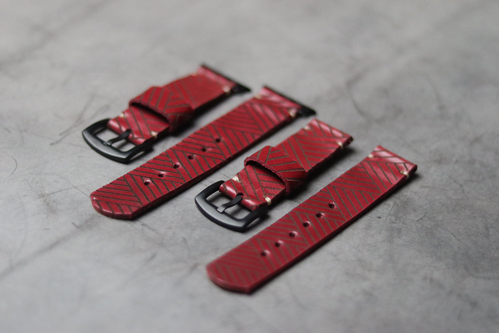 "E1" ENGRAVED STRAPS - CHERRY