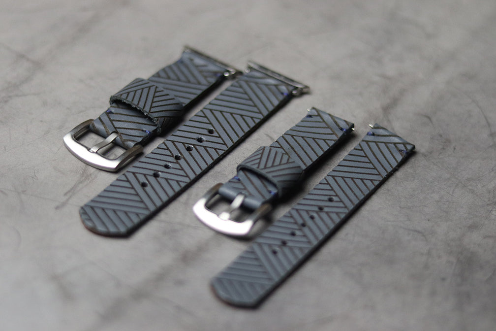 "E1" ENGRAVED STRAPS - PRUSSIAN BLUE