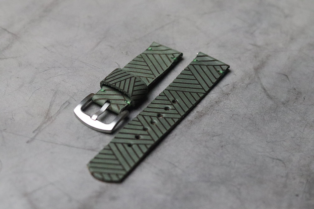 "E1" ENGRAVED STRAPS - AVOCADO GREEN