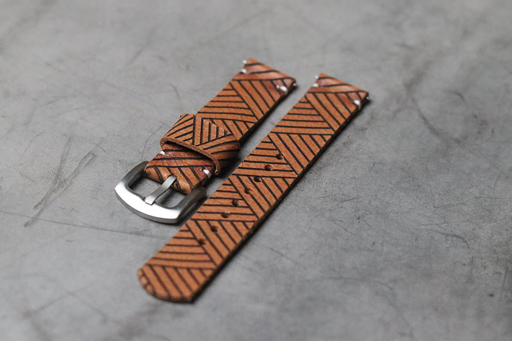 "E1" ENGRAVED STRAPS - CARROT ORANGE