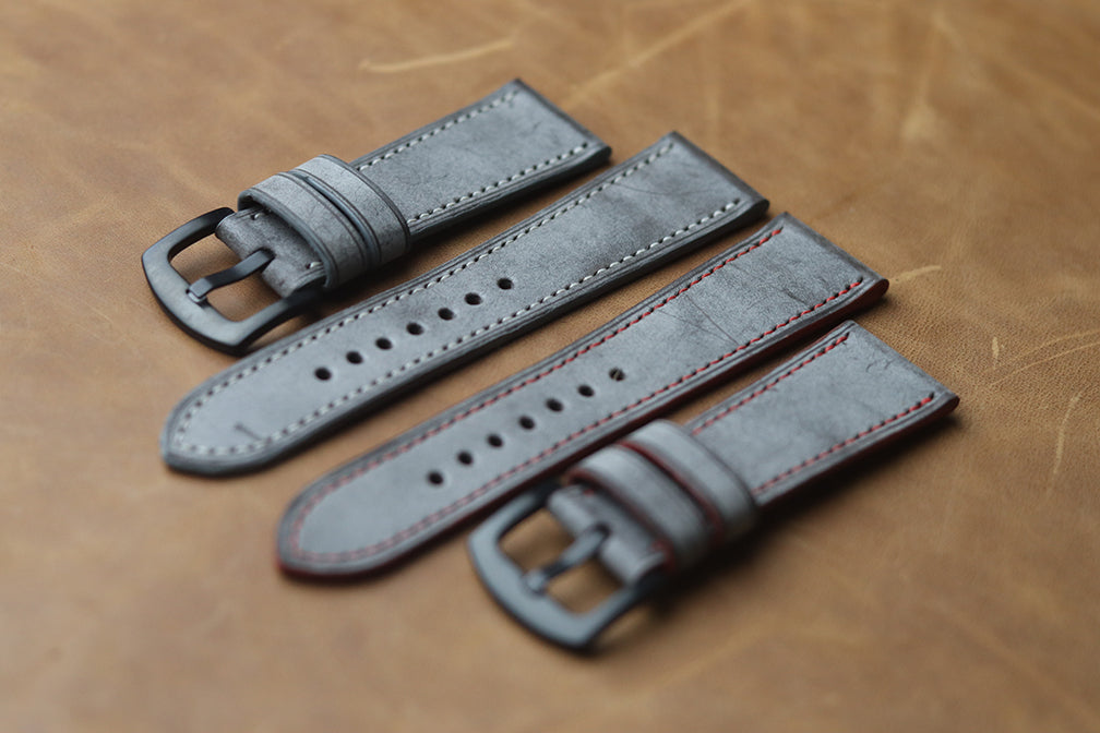 PEWTER GREY FULL STITCHED (RED THREAD)