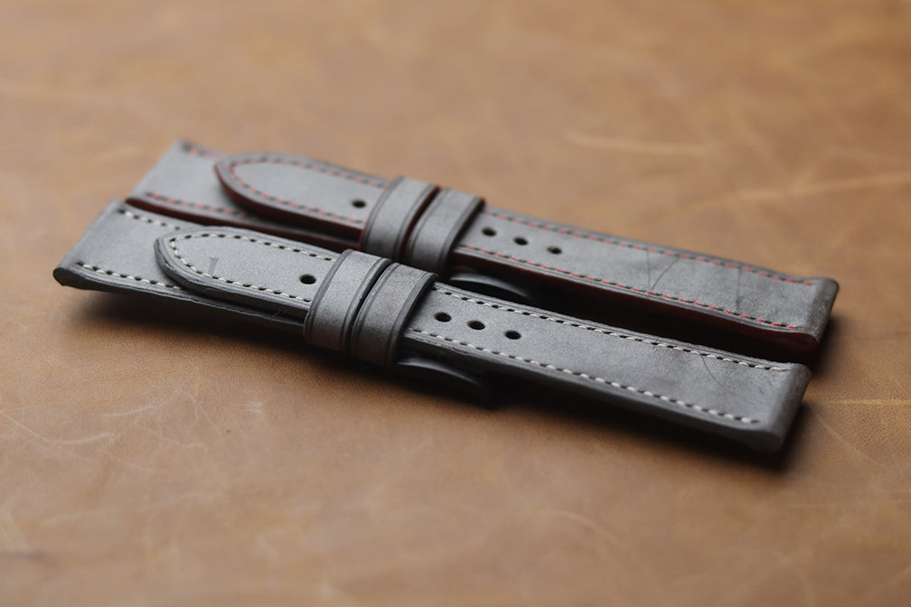 PEWTER GREY FULL STITCHED (RED THREAD)