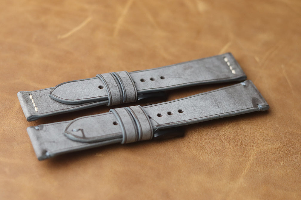 PEWTER GREY PARALLEL STITCHED
