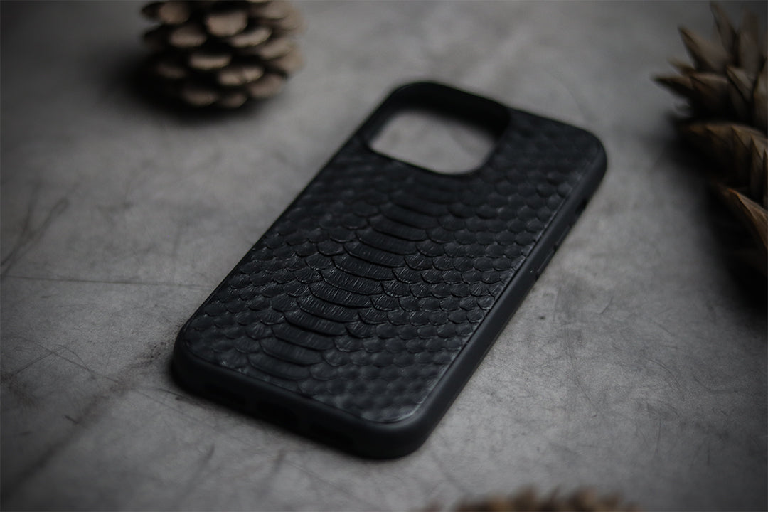 BLACK PYTHON SKIN PHONE CASE
