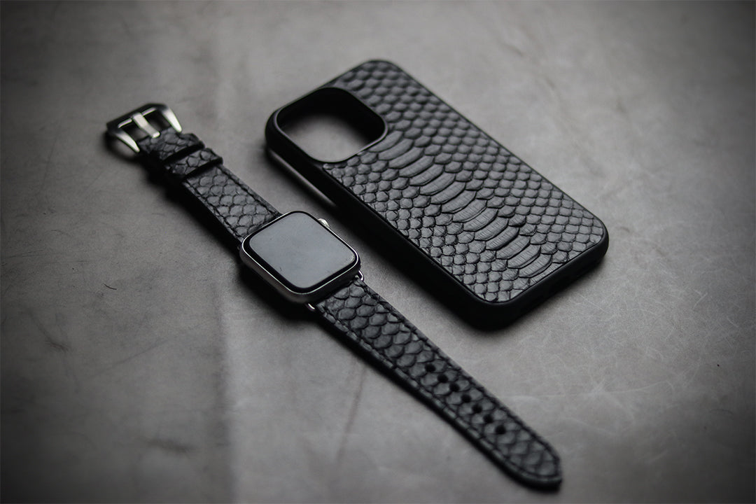 BLACK PYTHON SKIN PHONE CASE