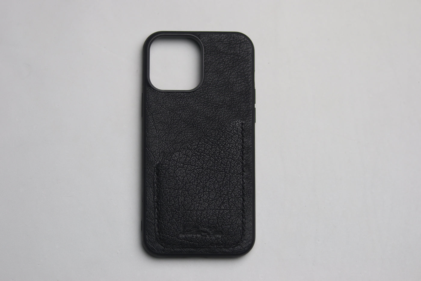 ITALIAN CHEVRE BLACK WALLET PHONE CASE