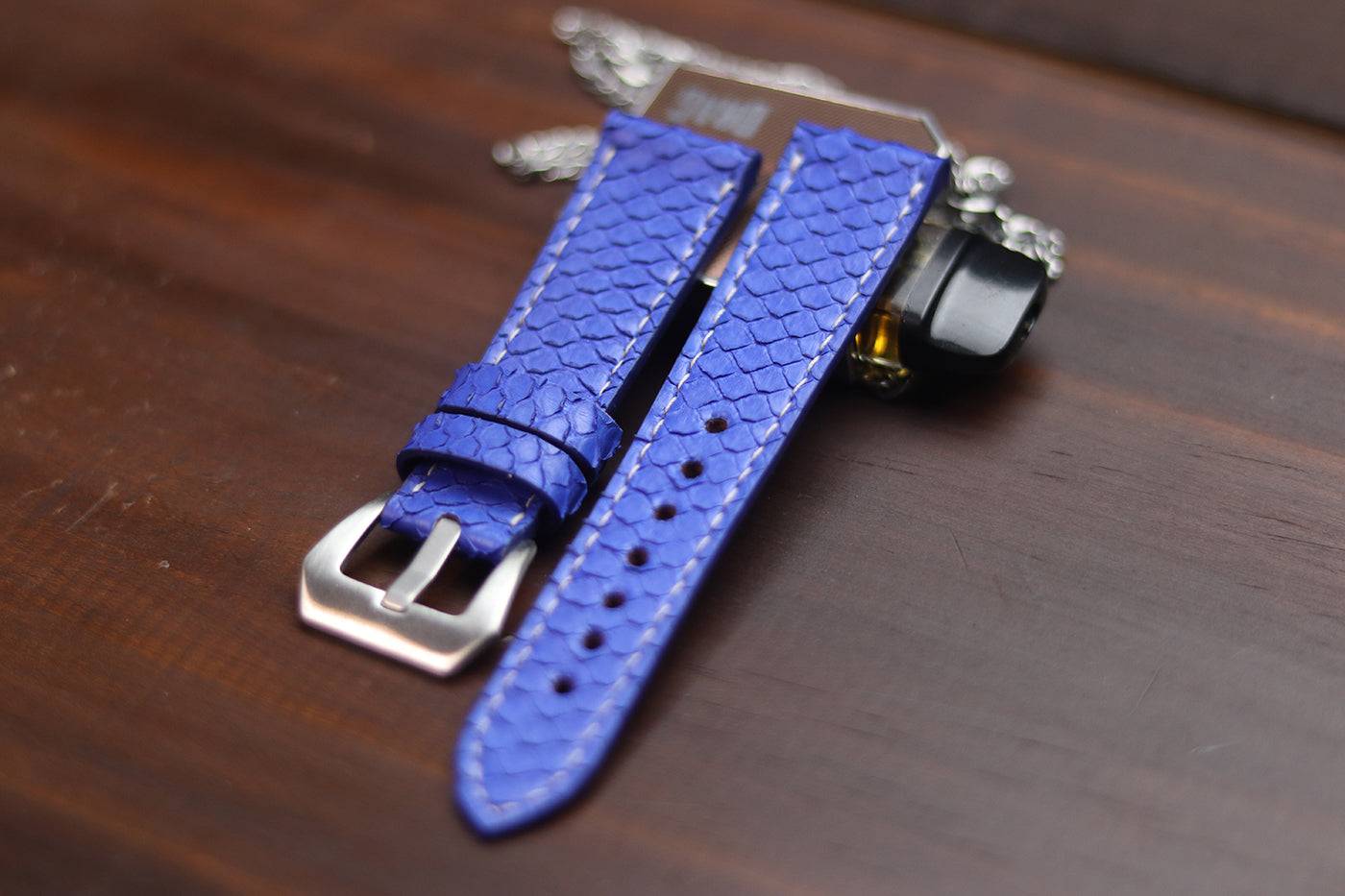 LAPIS BLUE SNAKE SKIN FULL STITCHED