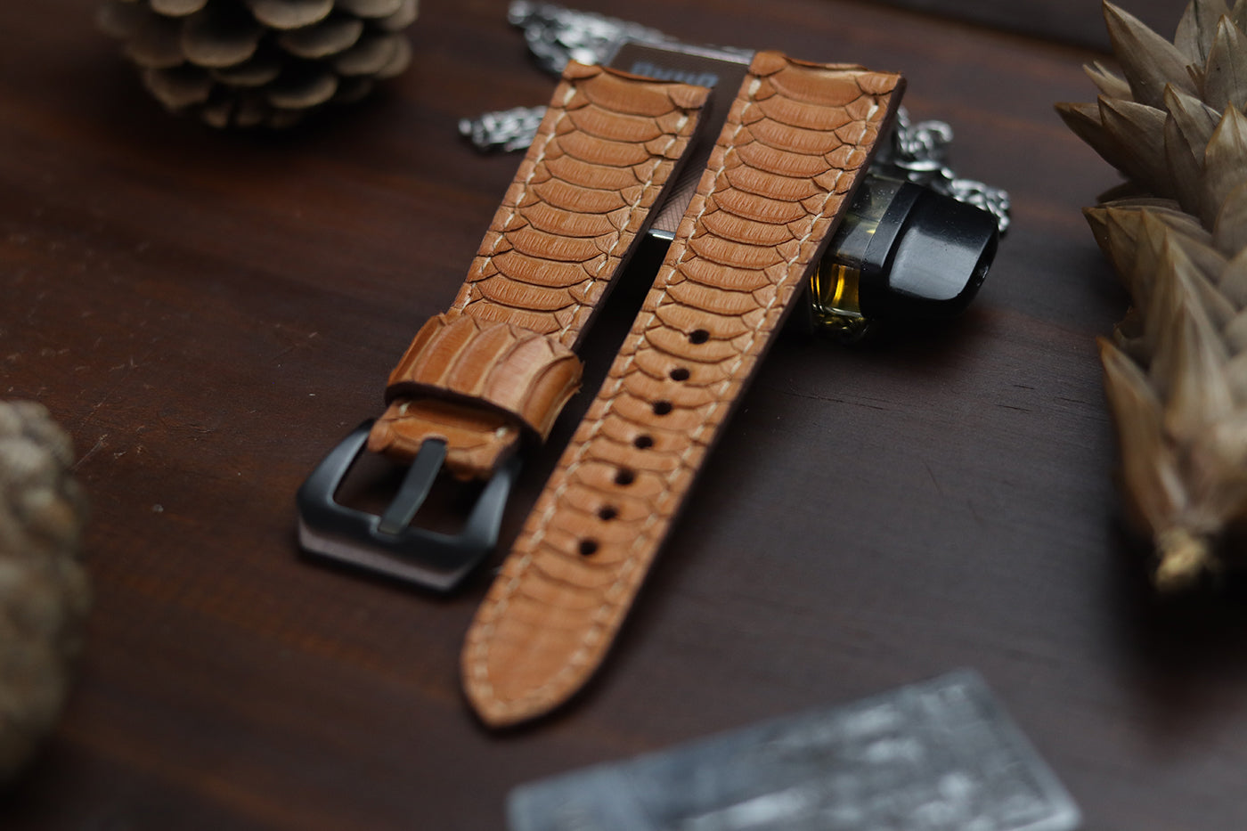 ALMOND BROWN SNAKE SKIN FULL STITCHED (CENTER SCALE)