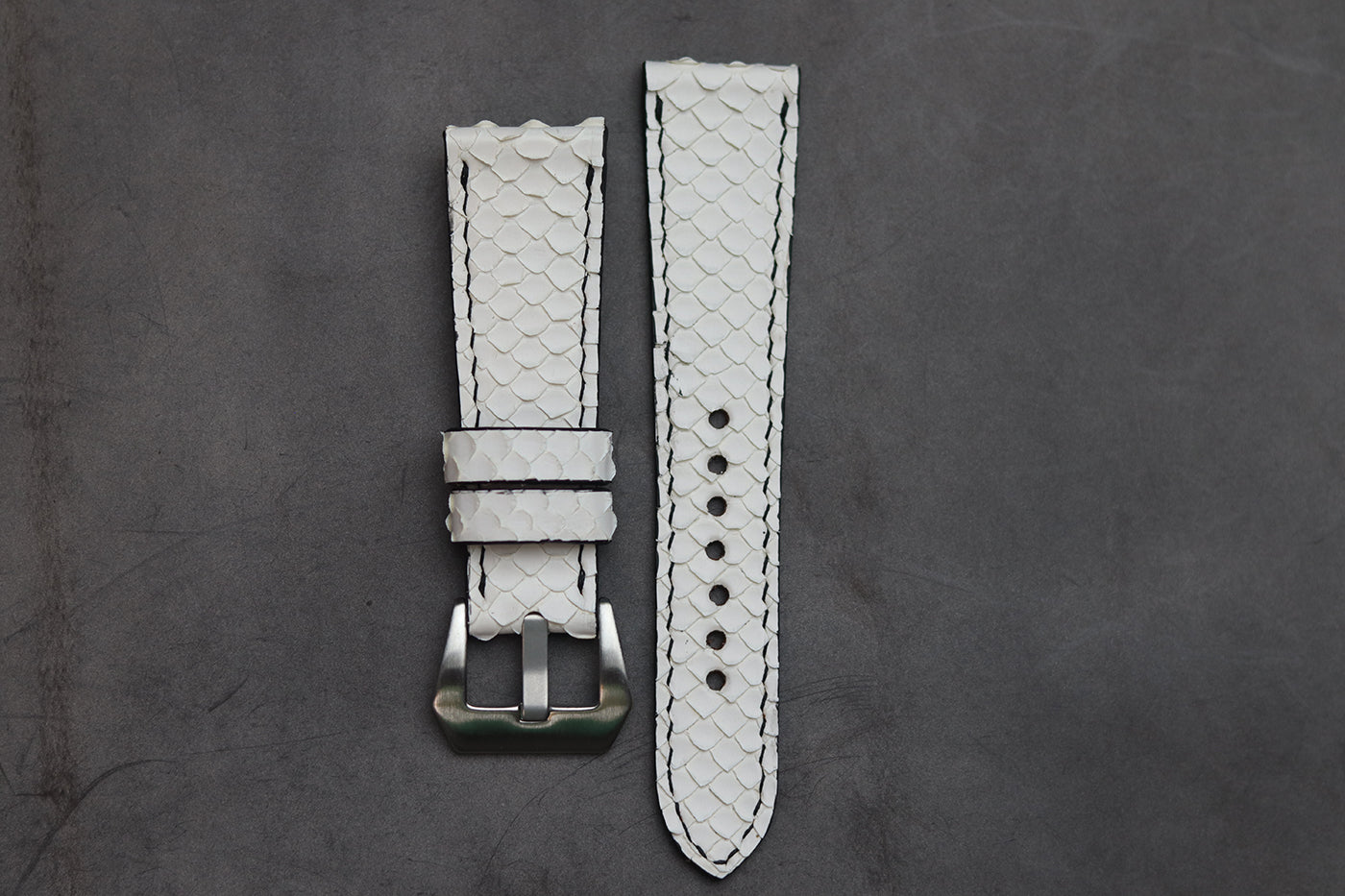 SNOW WHITE SNAKE SKIN FULL STITCHED