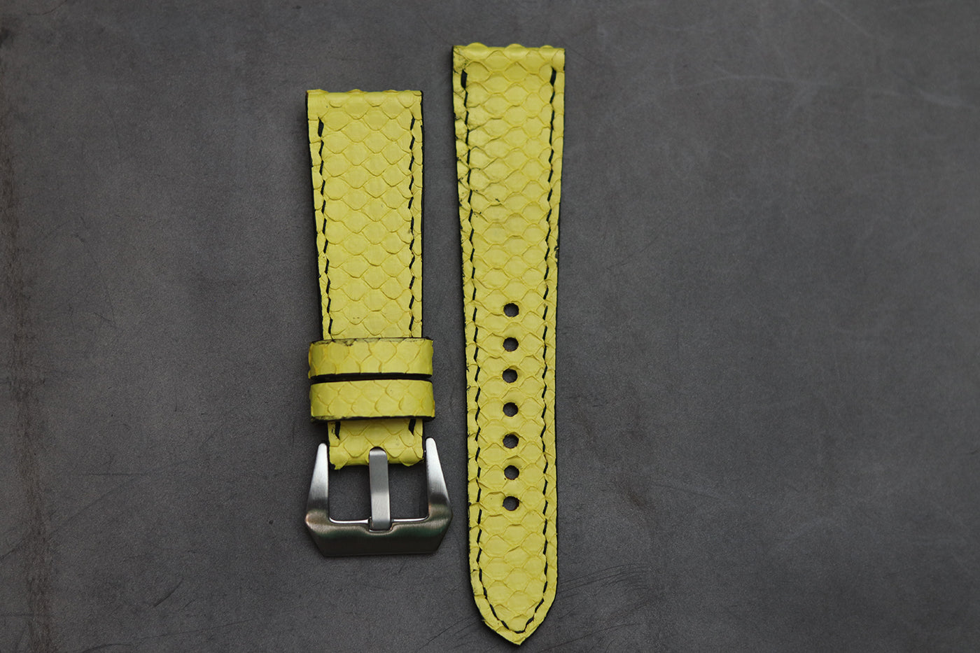 LEMON YELLOW SNAKE SKIN FULL STITCHED