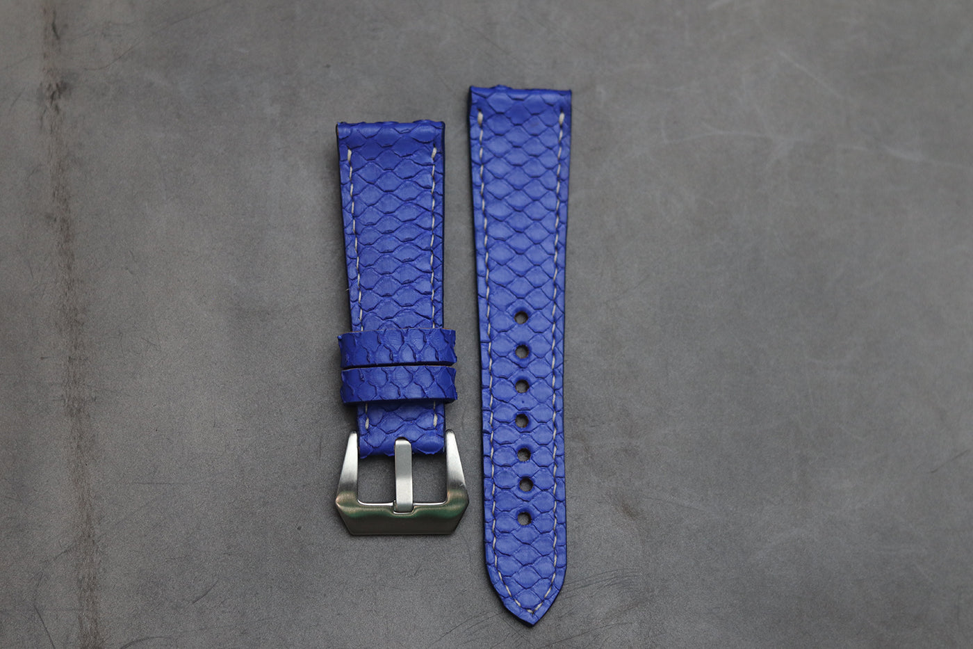 LAPIS BLUE SNAKE SKIN FULL STITCHED