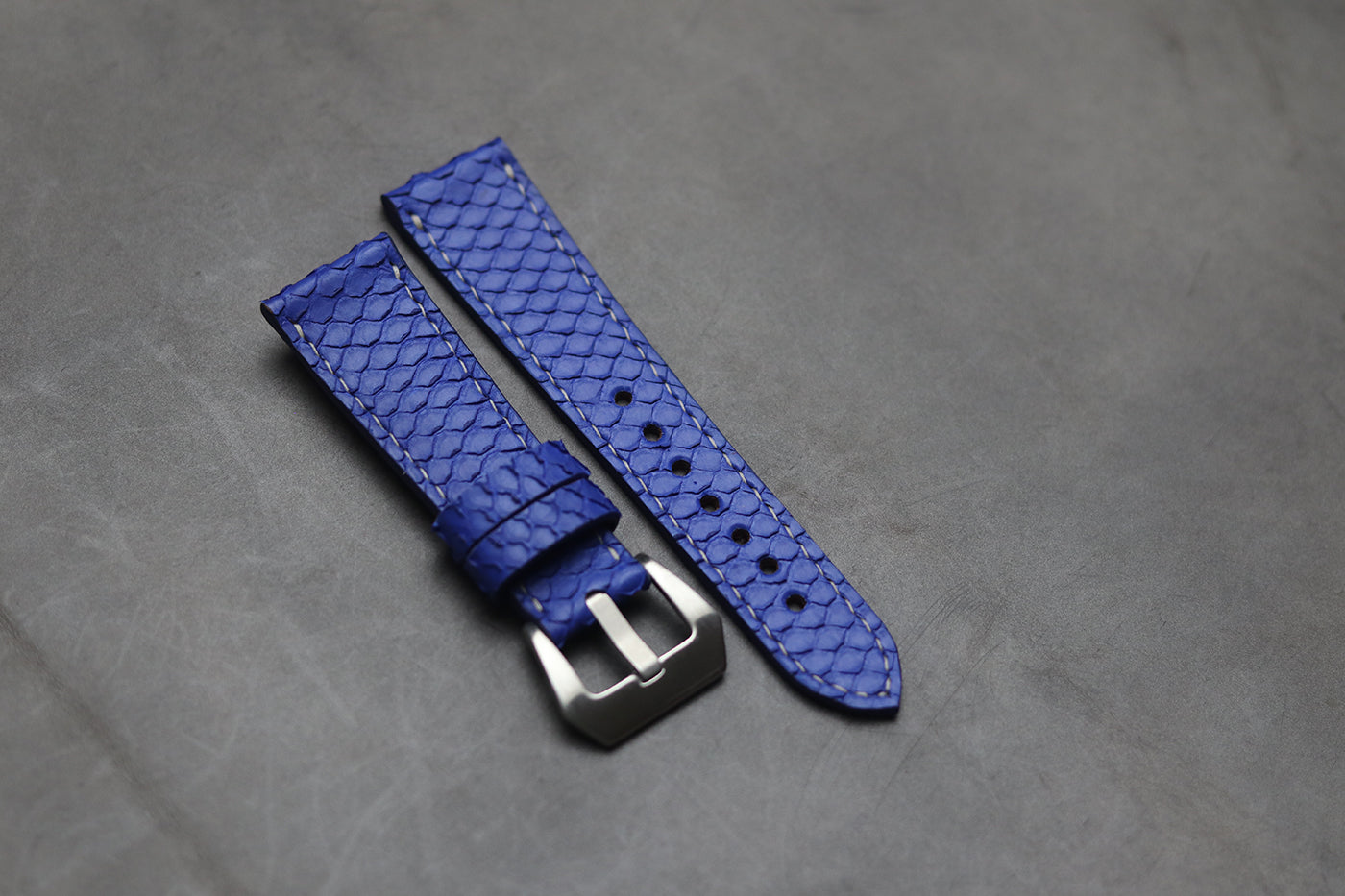 LAPIS BLUE SNAKE SKIN FULL STITCHED