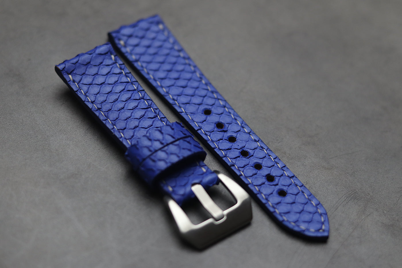 LAPIS BLUE SNAKE SKIN FULL STITCHED