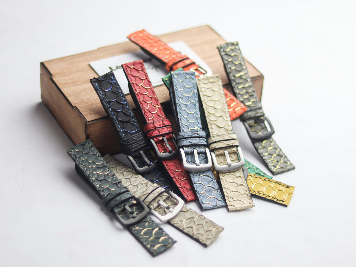 Fish Watch Strap Real Tilapia Fish Skin Exotic Leather Watch Straps in Pakistan ...