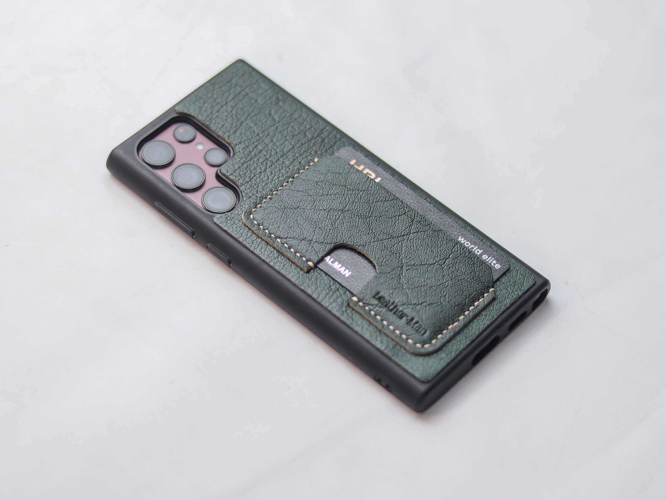 PINE GREEN GREEN LEATHER WALLET PHONE CASE