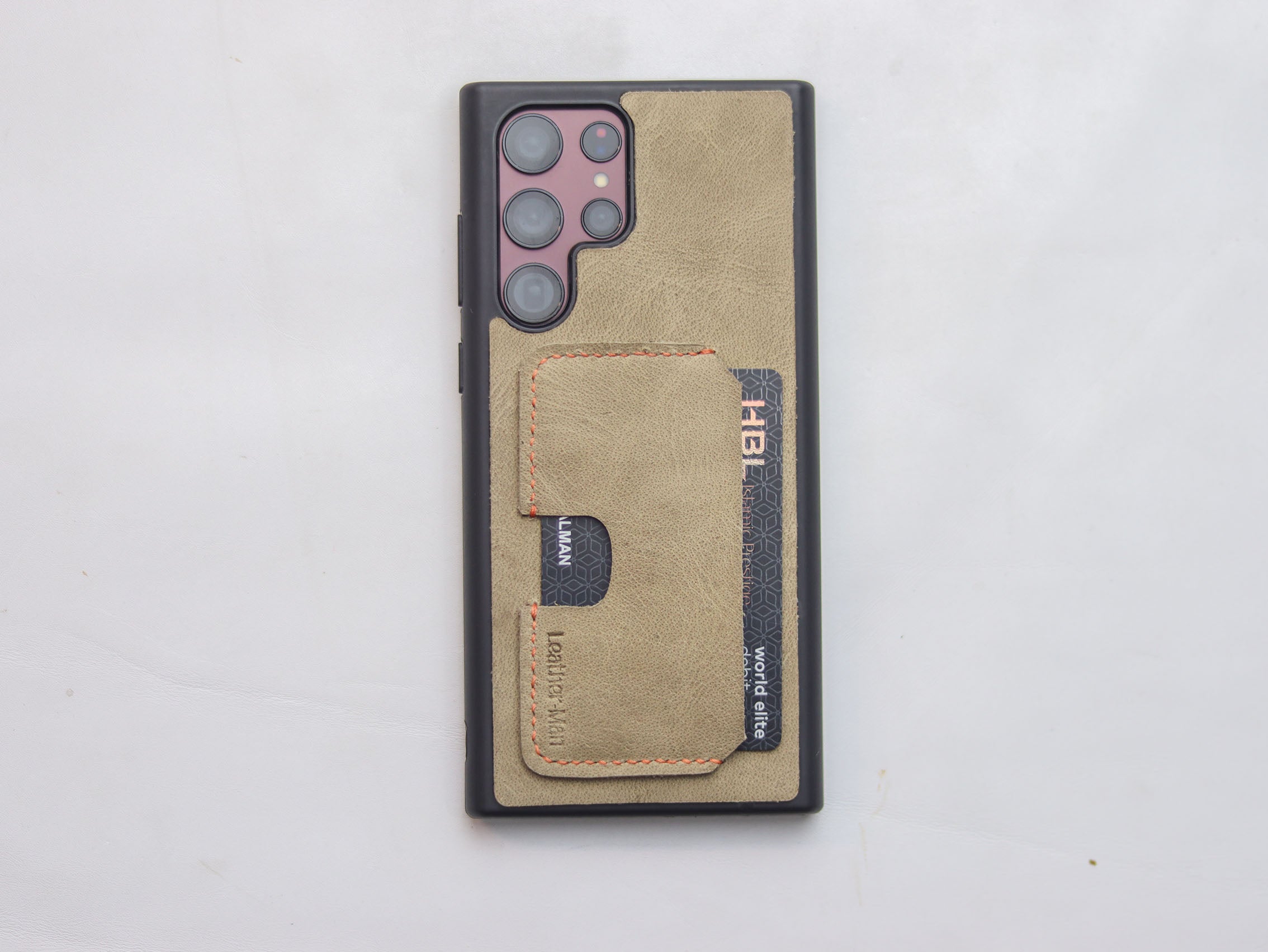 TEA GREEN LEATHER WALLET PHONE CASE