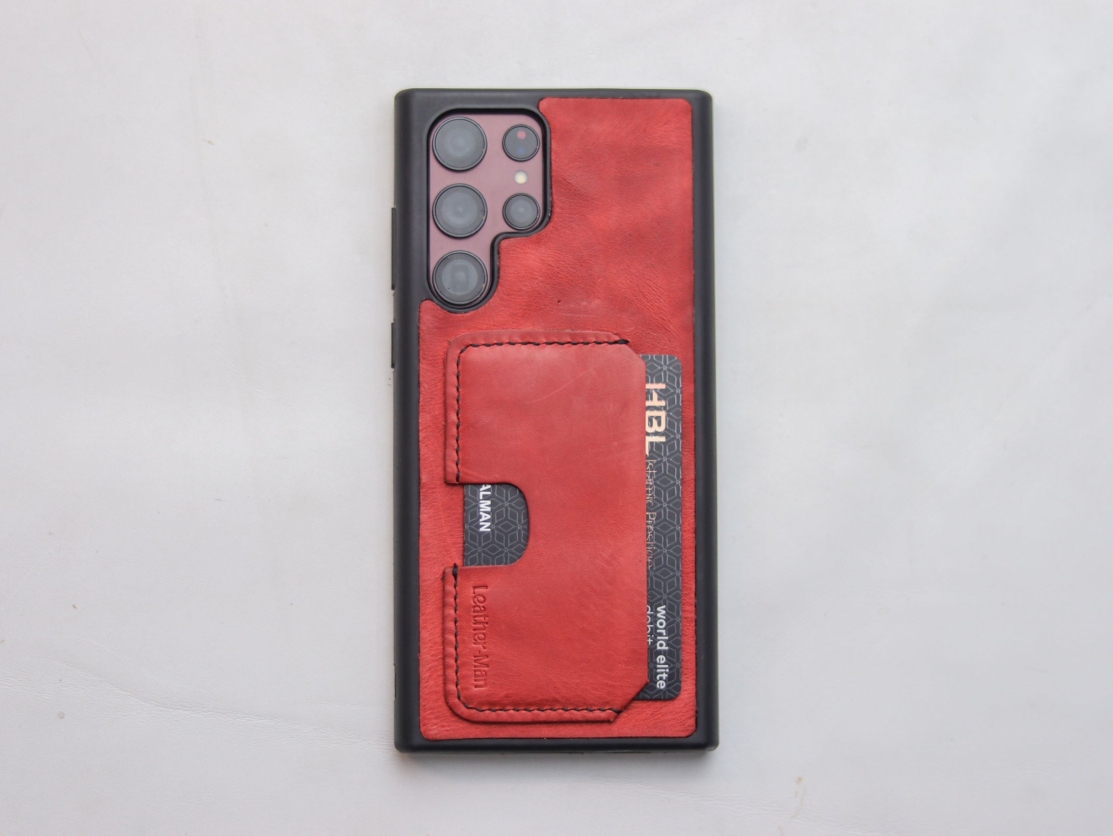 PRISMATIC RED LEATHER WALLET PHONE CASE