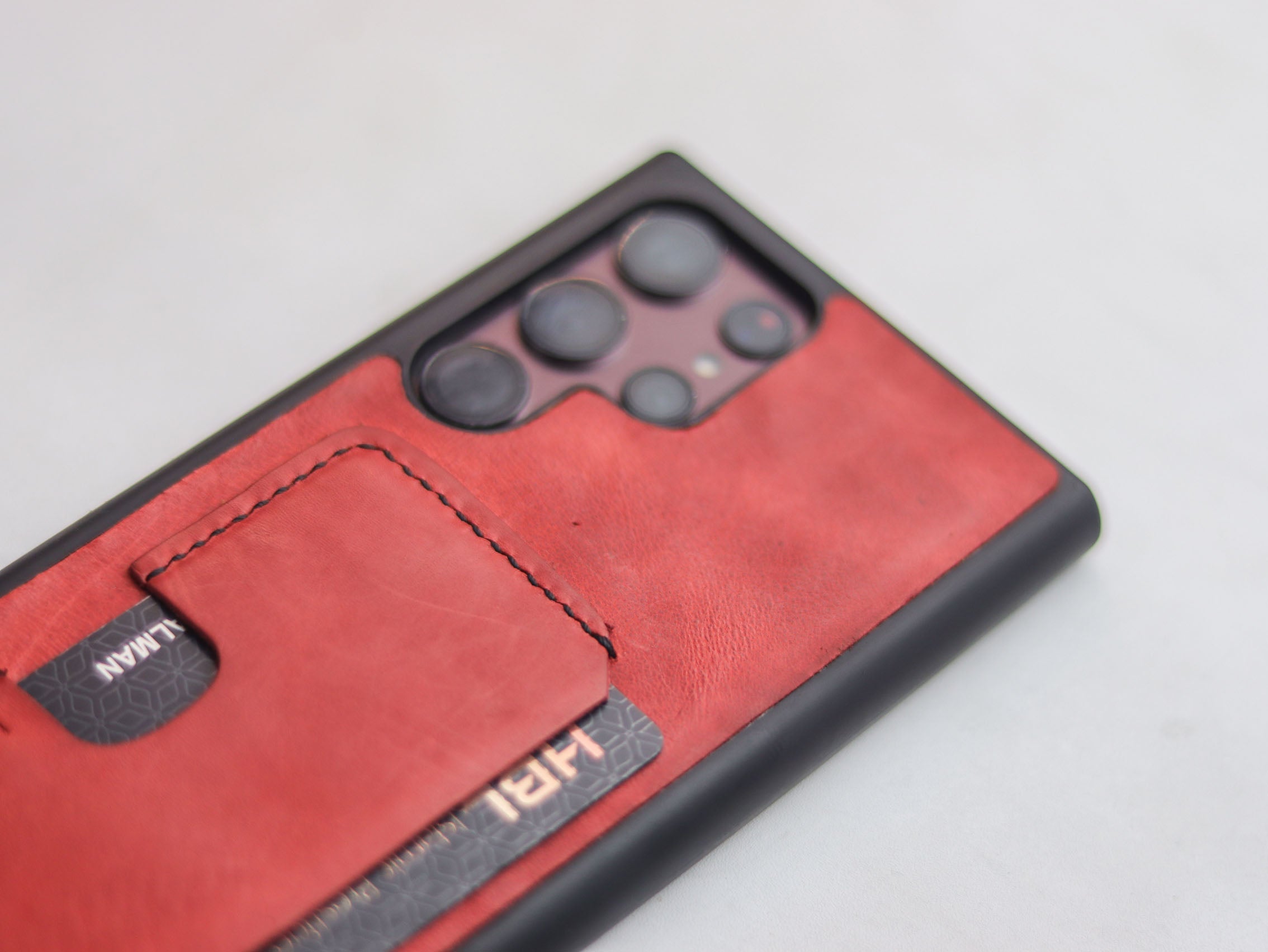 PRISMATIC RED LEATHER WALLET PHONE CASE